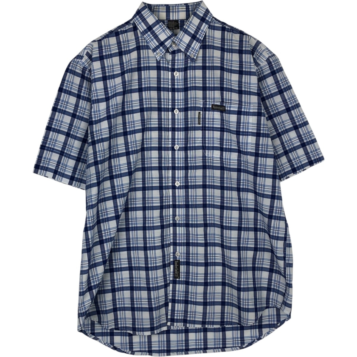 古着 90年代 ティンバーランド Timberland WEATHERGEAR 半袖 ボタンダウン チェックシャツ USA製 メンズL相当 ヴィンテージ/eaa632086