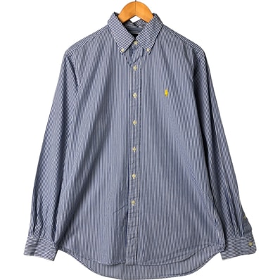 古着 ラルフローレン Ralph Lauren CLASSIC FIT 長袖 ボタンダウンストライプシャツ メンズM相当/eaa547839