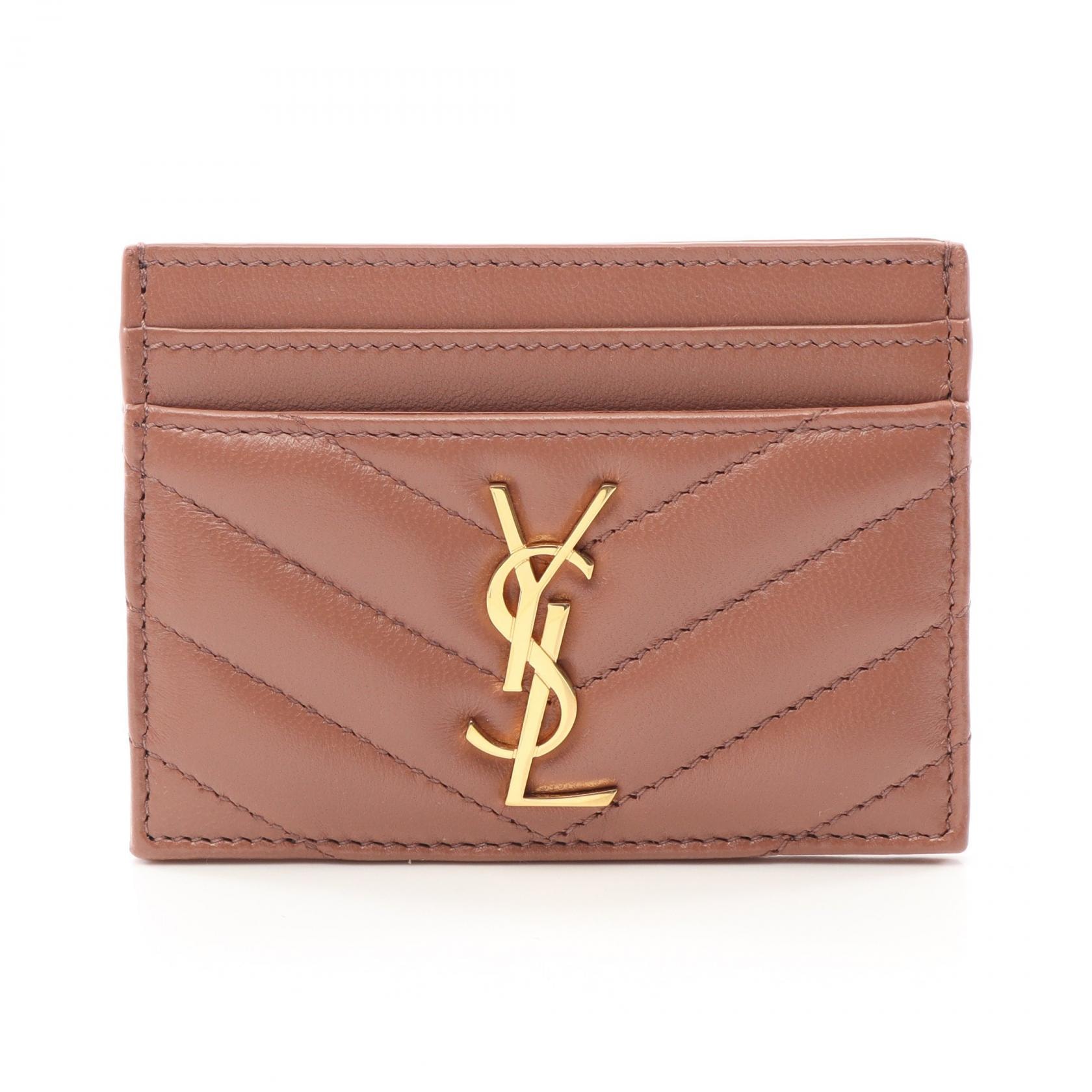 サンローラン SAINT LAURENT YSL モノグラム カードケース アクセサリー レザー レディース ピンク系 423291AAA445922 【新品】