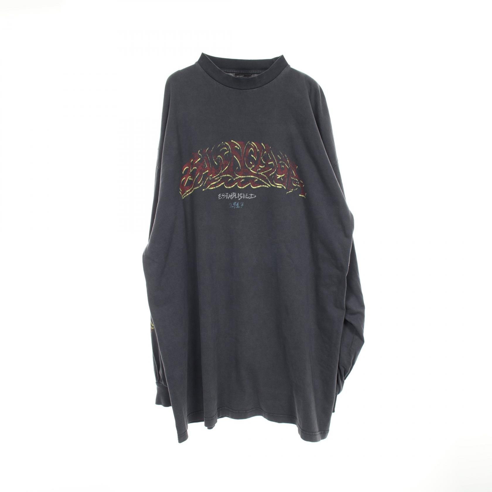 バレンシアガ BALENCIAGA OFFSHORE カットソー 衣料品 トップス コットン メンズ レディース グレー系 【中古】