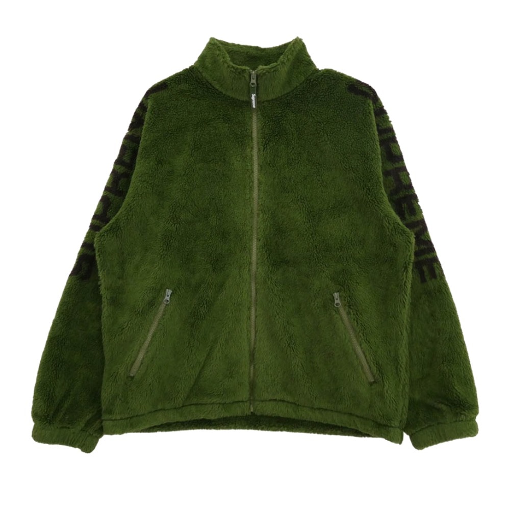 Supreme シュプリーム ジャケット 25SS Shoulder Logo Fleece Jacket ショルダー ロゴ フリース ジャケット グリーン系 L【極上美品】【中古】