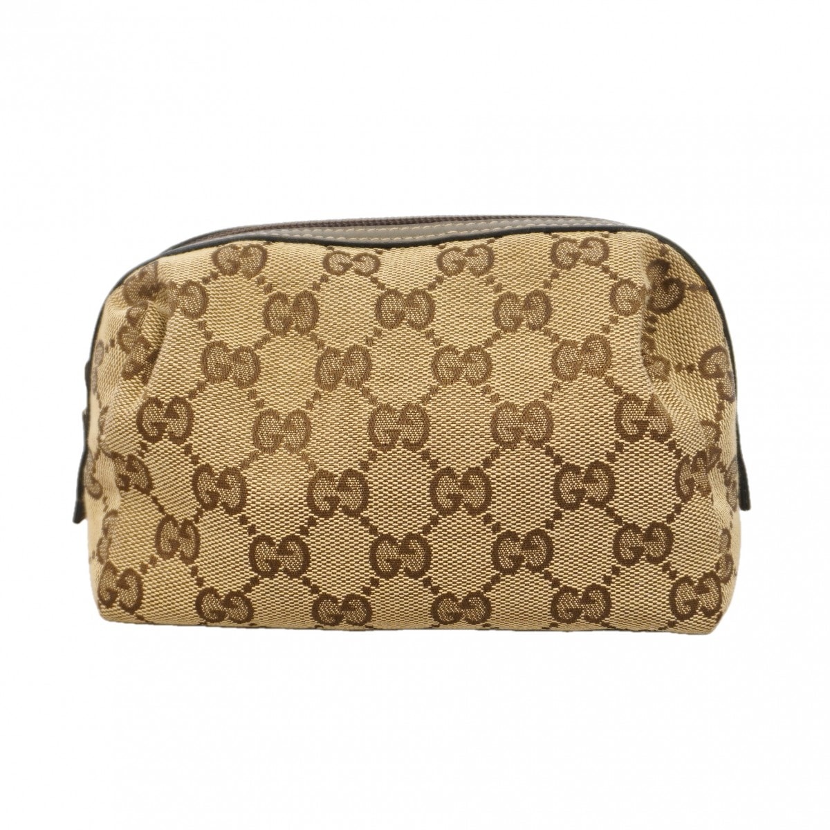 【6gd3992】グッチ ポーチ GGキャンバス 29595 キャンバス ブラウン シャンパンゴールド金具【中古】レディース