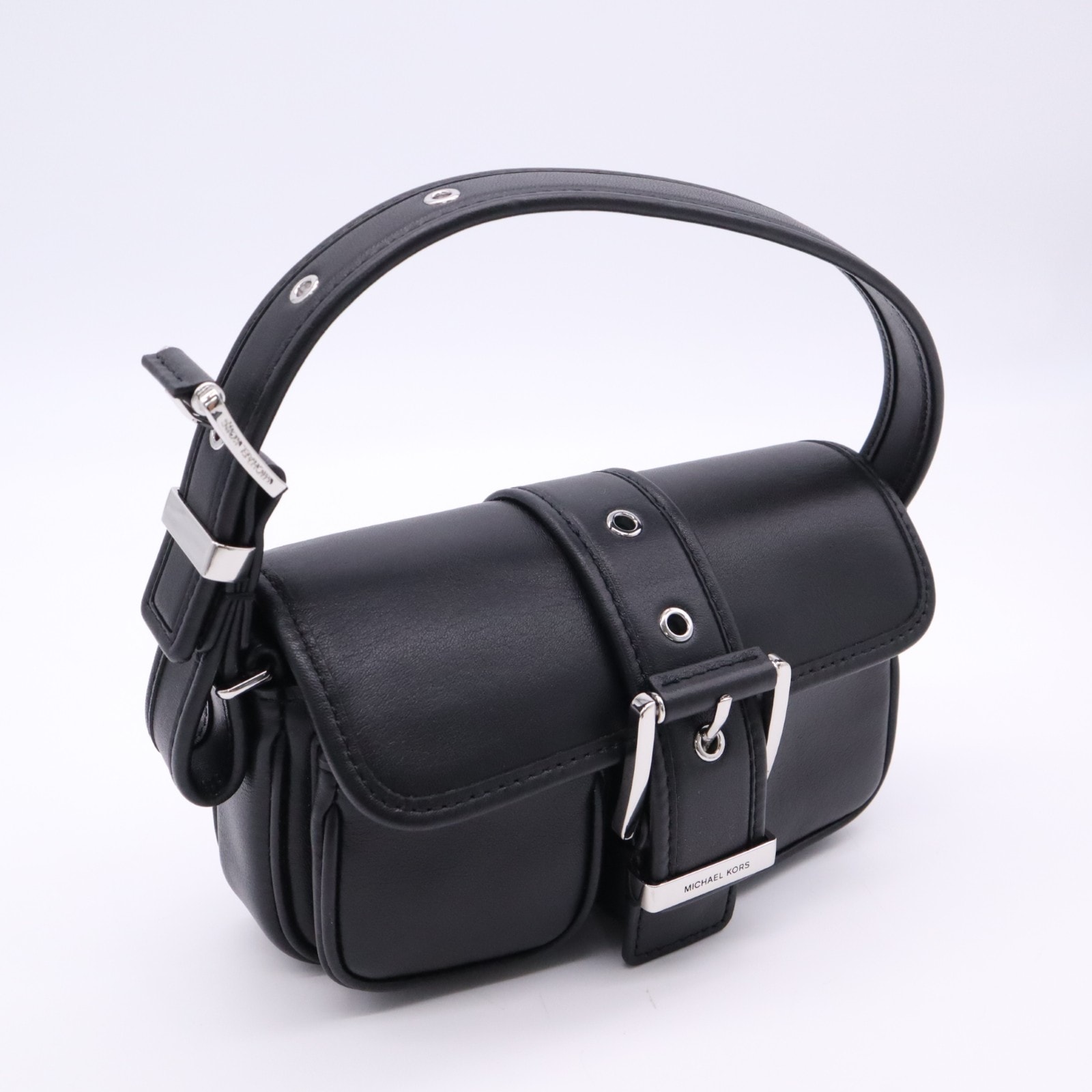 美品 Michael Kors マイケルコース スムースレザー COLBY エクストラスモール レザー ショルダー 32F4SBAU0L ハンドバッグ ブラック スムースレザー レディース