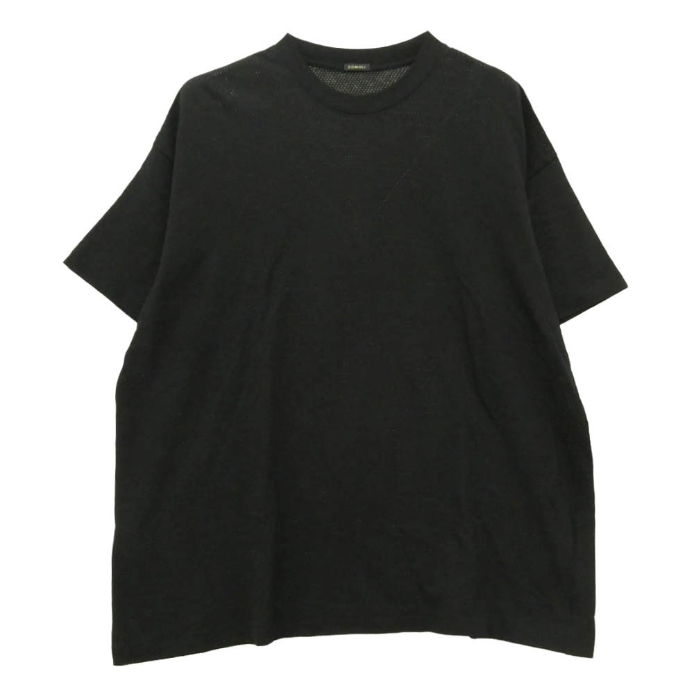 COMOLI コモリ 26SS D01-05033 Cotton Mesh Short Sleeve T-Shirt コットン メッシュ 半袖 Tシャツ ブラック系 1【中古】
