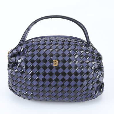■美品 バリー 編み込みハンドバッグ レザー