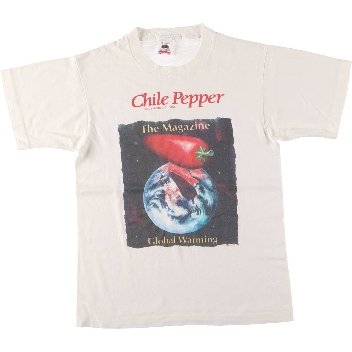 古着 90年代 フルーツオブザルーム FRUIT OF THE LOOM CHILE PEPPER 唐辛子 プリントTシャツ USA製 メンズM相当 ヴィンテージ/eaa559584