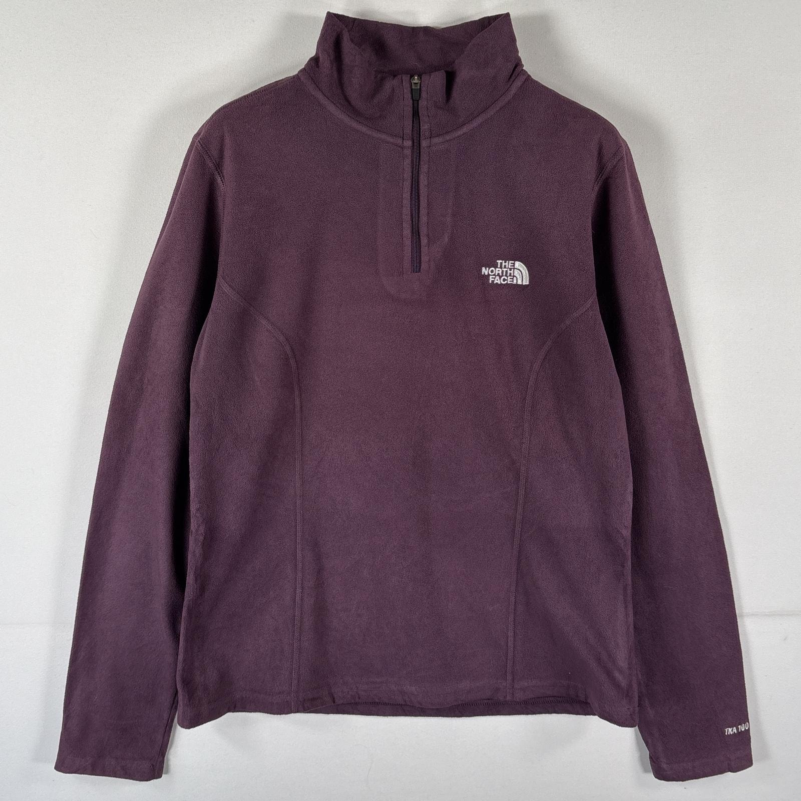 古着 ザ・ノースフェイス THE NORTH FACE フリーストレーナー ハーフジップ ワンポイントロゴ インナー アウトドア M  パープル レディース