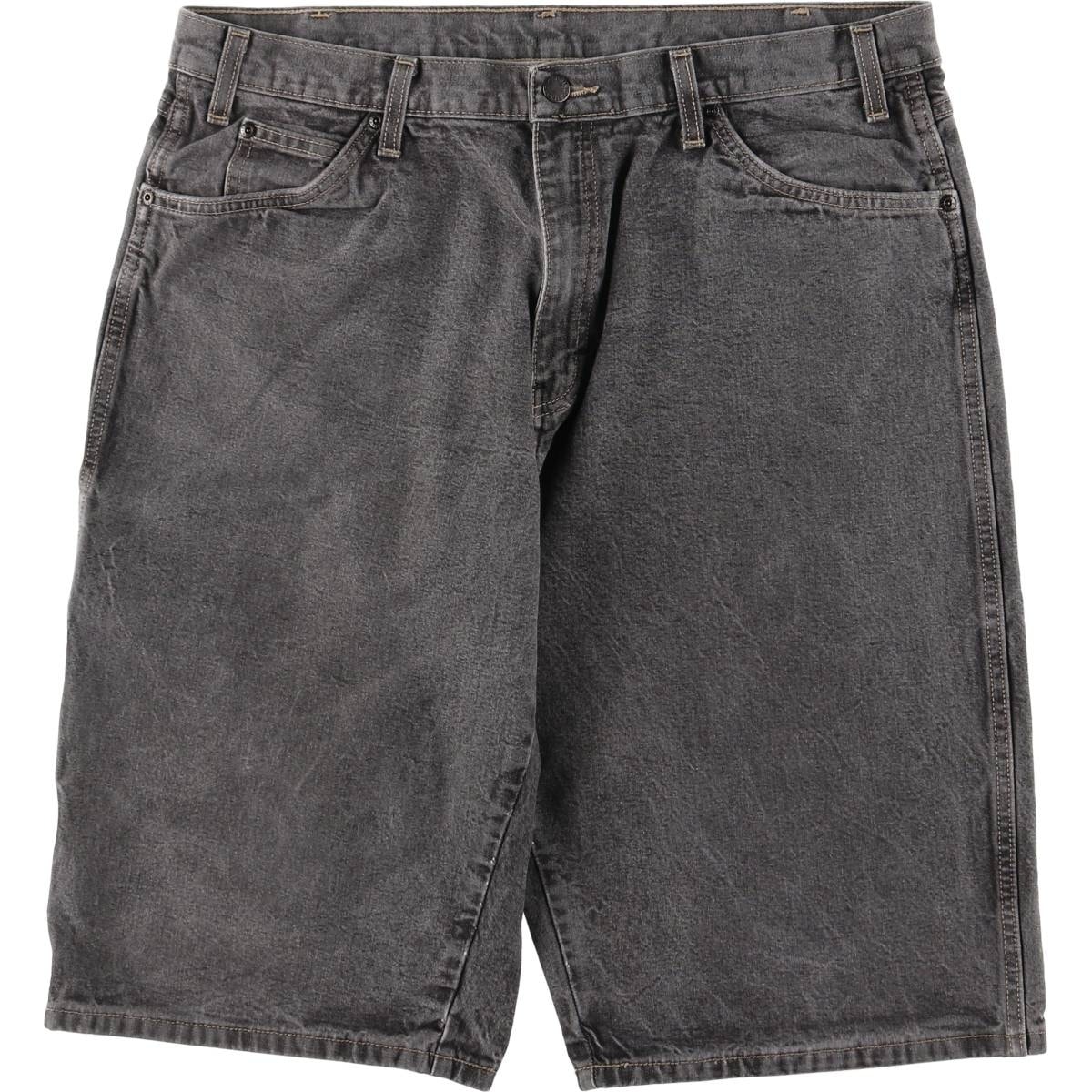 古着 ディッキーズ Dickies ブラック デニムペインターショーツ ハーフパンツ メンズw37相当/eaa559994