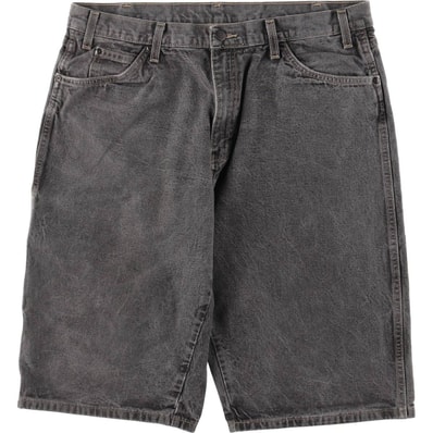 古着 ディッキーズ Dickies ブラック デニムペインターショーツ ハーフパンツ メンズw37相当/eaa559994