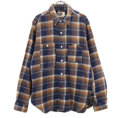 Engineered Garments エンジニアードガーメンツ USA製 チェック柄 長袖 ネルシャツ M ネイビー