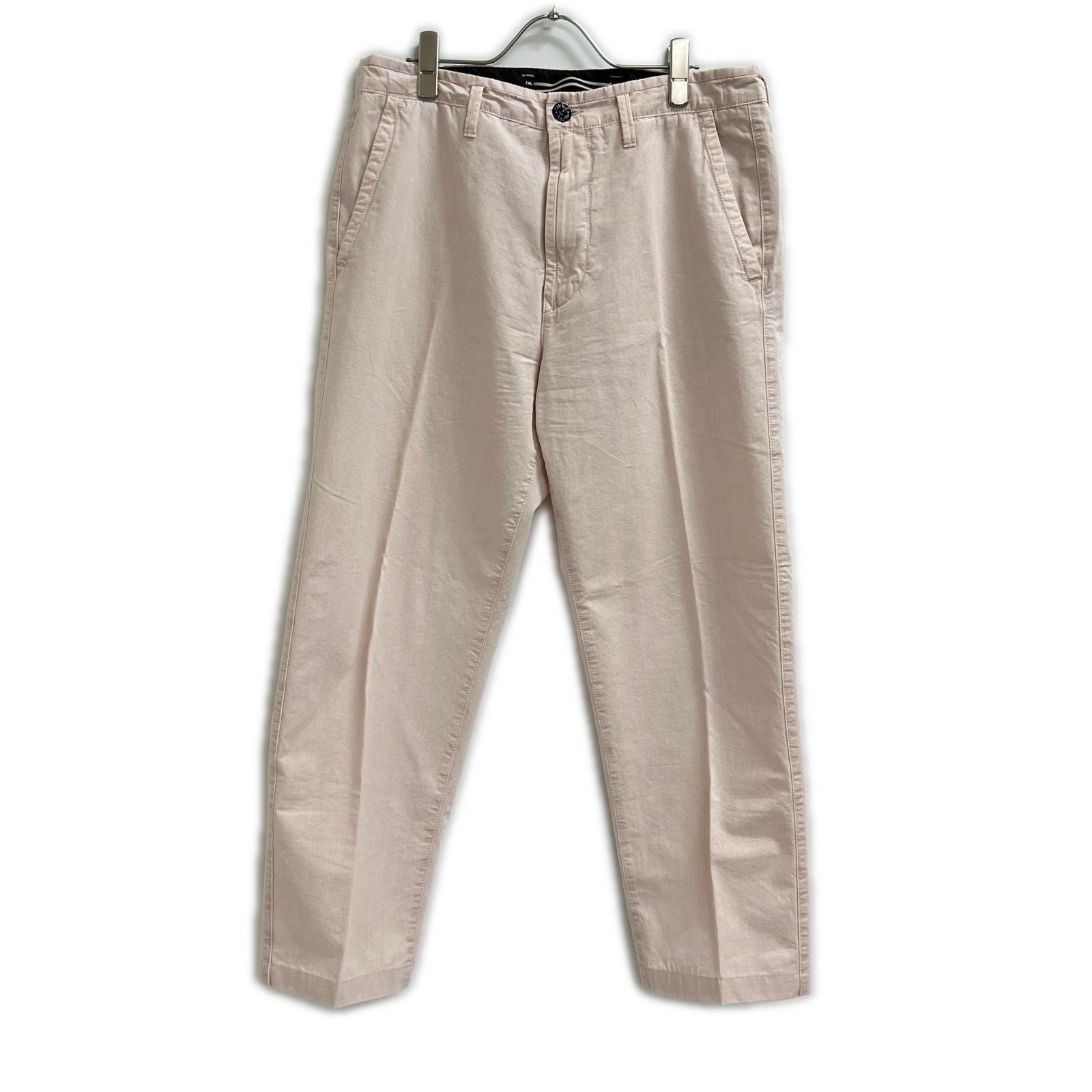 ストーンアイランド ピンク ロゴパッチウォッシュドトラウザーパンツ W31