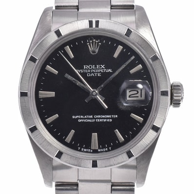 ロレックス ROLEX 1501 ヴィンテージ オイスターパーペチュアル デイト Cal.1570 ブラック 自動巻き メンズ 良品 腕時計 P#148349