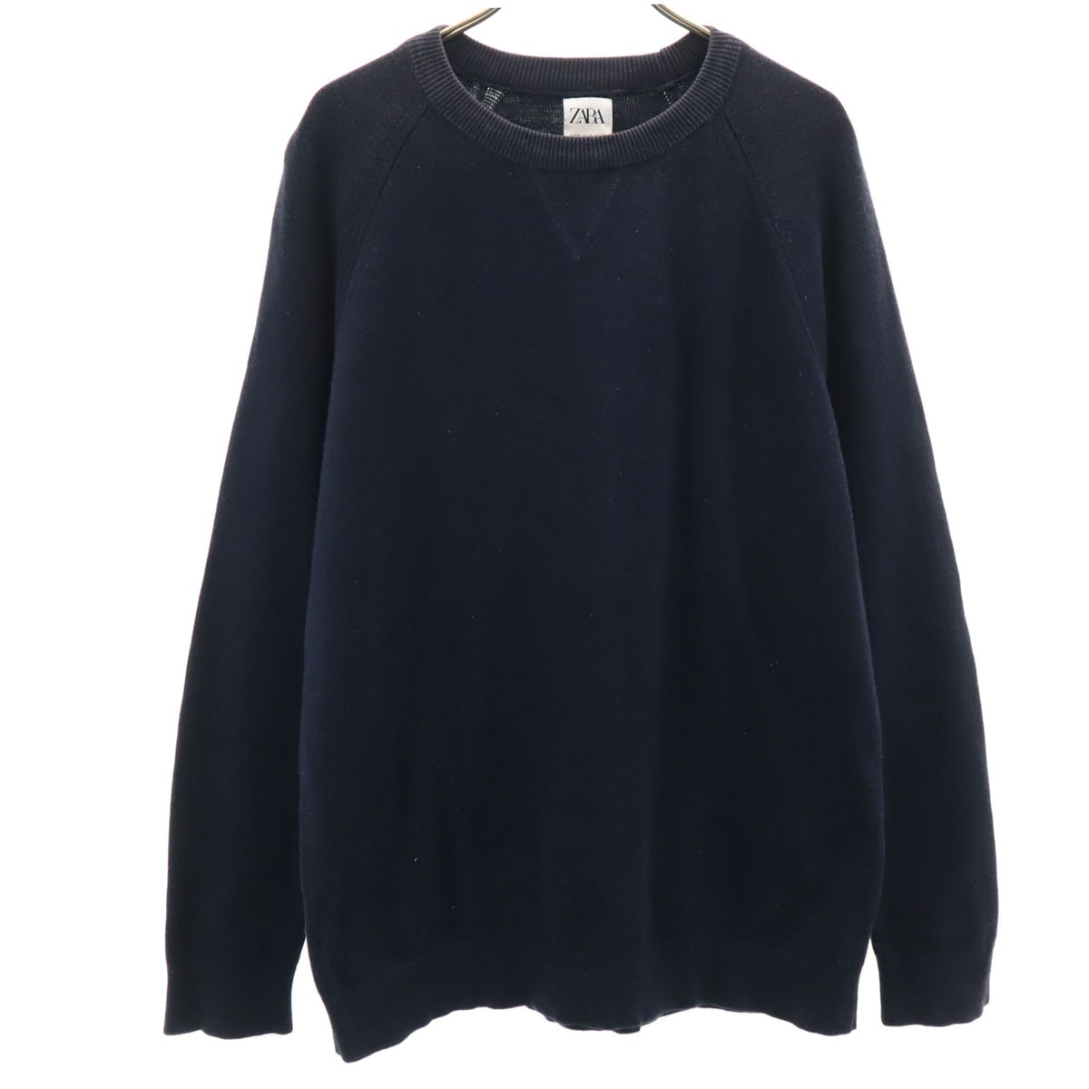 ZARA ザラ 長袖 スウェットライク セーター M ネイビー ニット