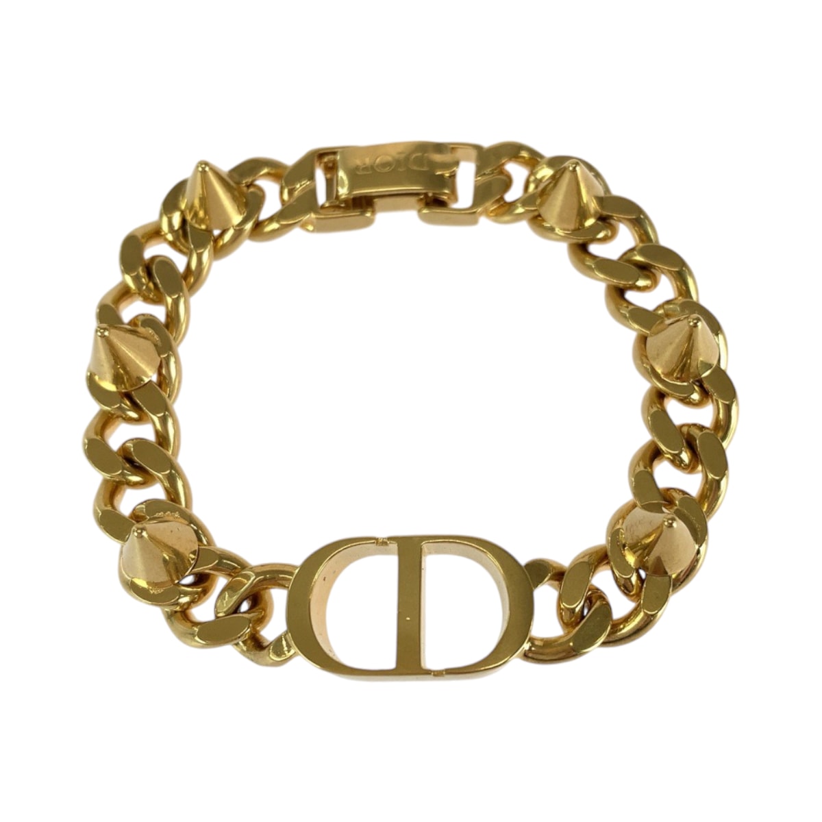 美品 Dior ディオール 30モンテーニュ CDロゴ ゴールド メッキ ブレスレット 長さ17cm 男女兼用 603095 【中古】