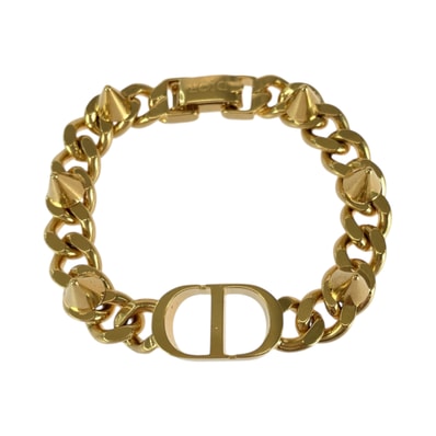 美品 Dior ディオール 30モンテーニュ CDロゴ ゴールド メッキ ブレスレット 長さ17cm 男女兼用 603095 【中古】