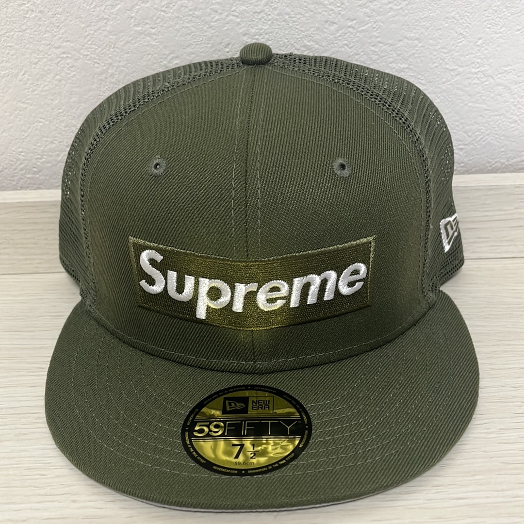 Supreme Box Logo Mesh Back New Era "Olive" (23SS)