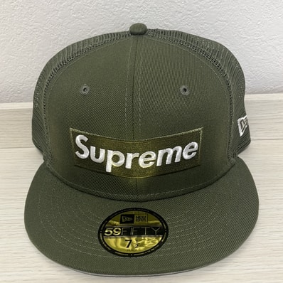 Supreme Box Logo Mesh Back New Era "Olive" (23SS)