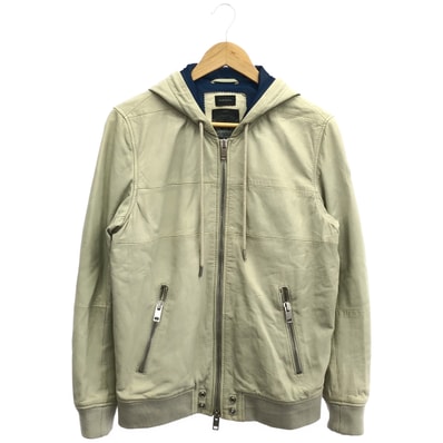 ディーゼル オフホワイト レザー Our Superior Leather Quality ジップアップジャケット S
