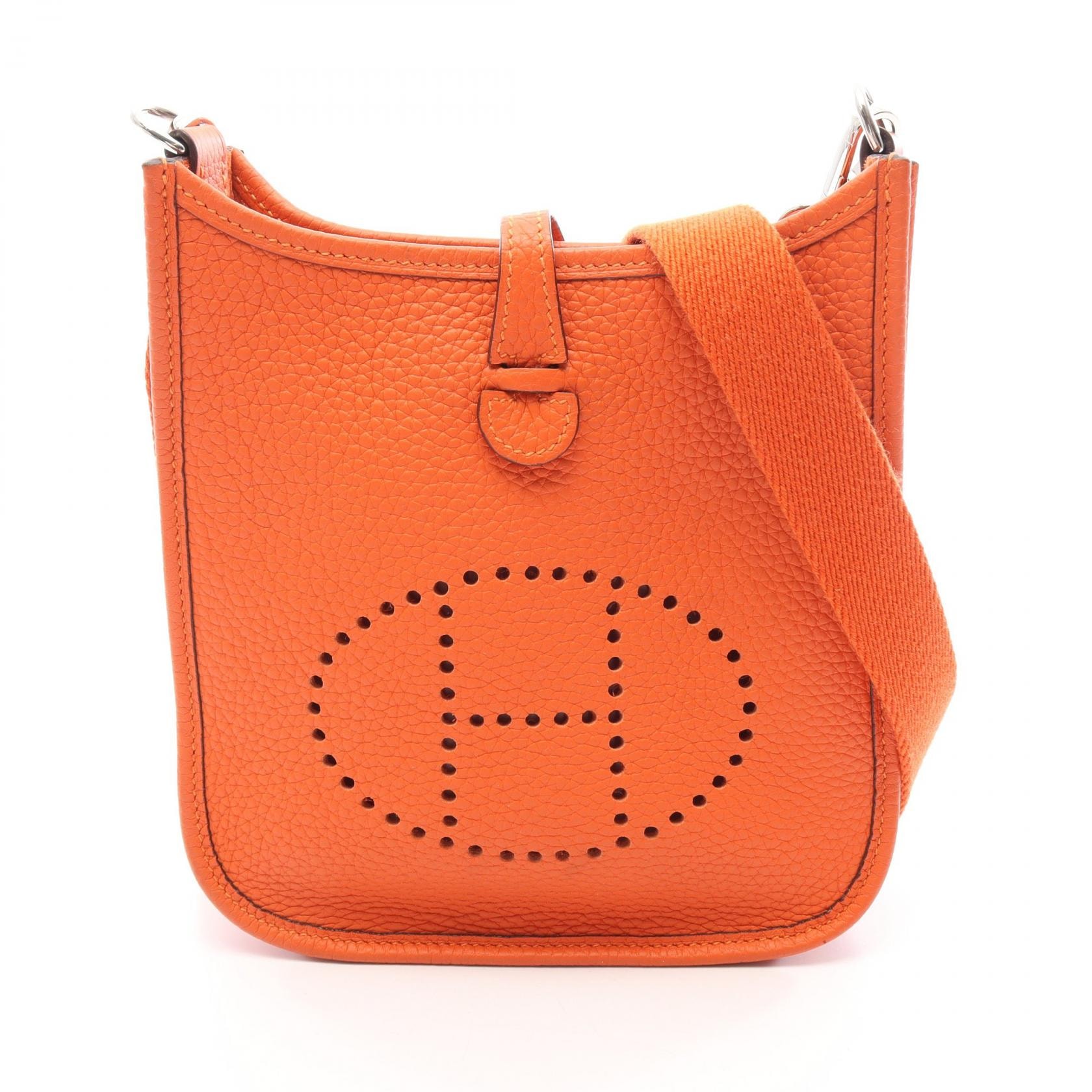 エルメス HERMES エヴリンアマゾンTPM ショルダーバッグ バッグ レザー トリヨンクレマンス トリヨンクレマンス オレンジポピー Y刻印(2020年製造) レディース オレンジ系 【中古】