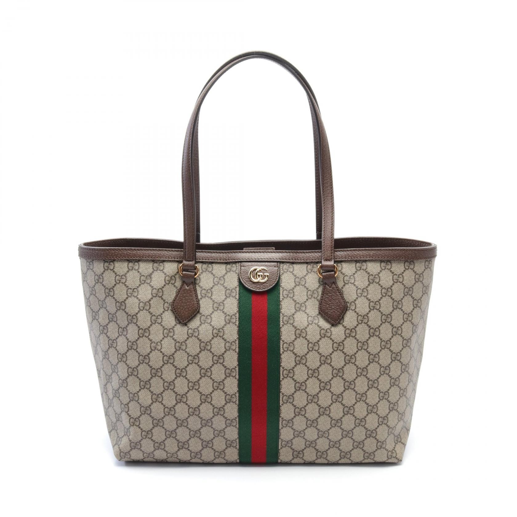 グッチ GUCCI ミディアムトート GGスプリーム トートバッグ バッグ PVCコーティングキャンバス レザー レディース ベージュ系 / ブラウン系 / マルチカラー 63168596IWB8745 【新品】