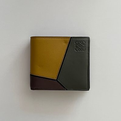 LOEWE Puzzle Bifold Wallet "Khaki Green/Ochre"