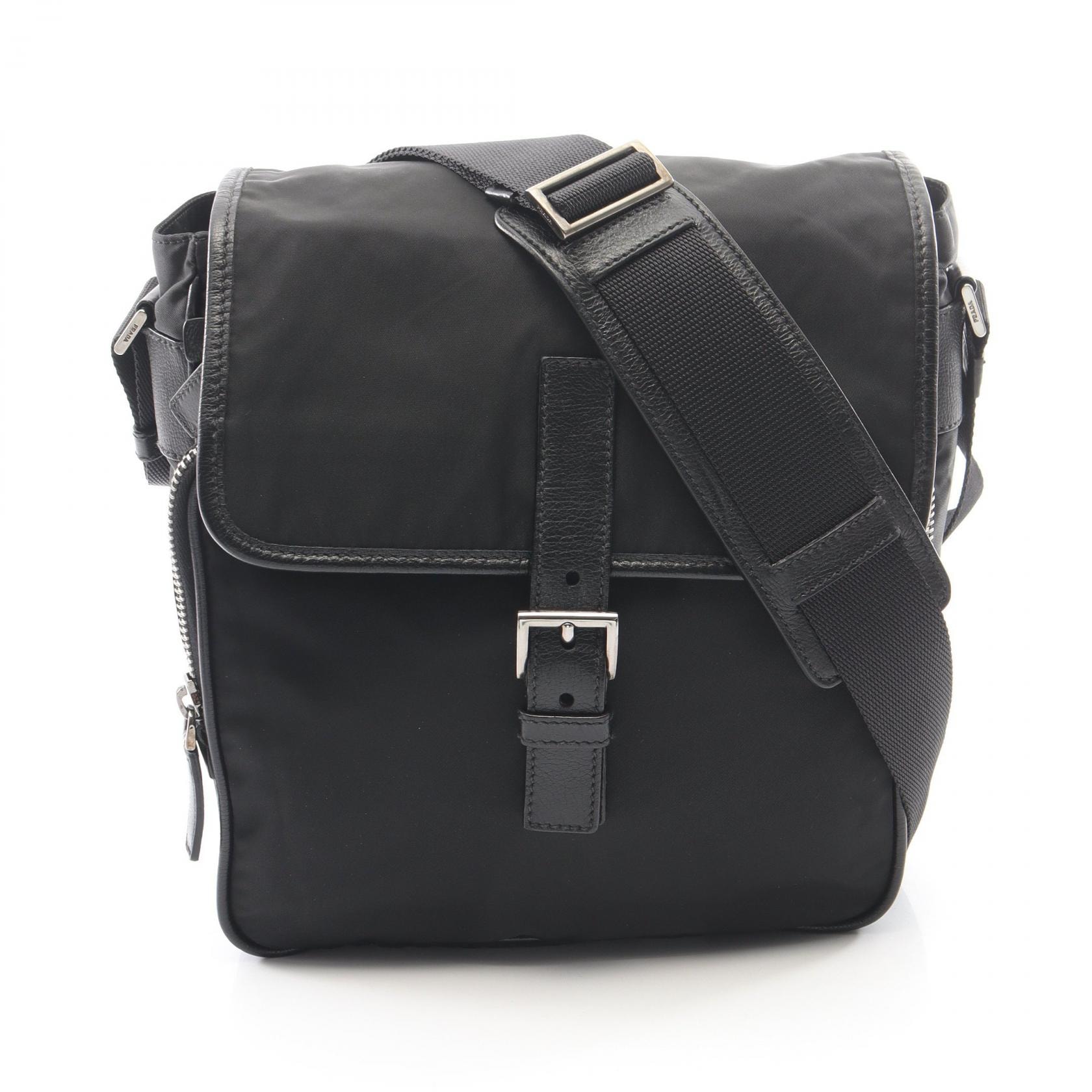 プラダ PRADA TESSUTO MIX ショルダーバッグ バッグ ナイロン レザー レディース ブラック系 VA0400 【中古】