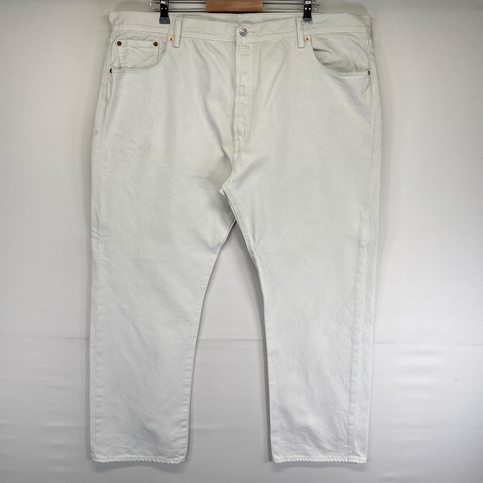 古着 リーバイス Levi's パンツ ストレート ボタンフライ ジーンズ ジーパン 5ポケット 501 大きいサイズ w44 L30  ホワイト系 メンズ