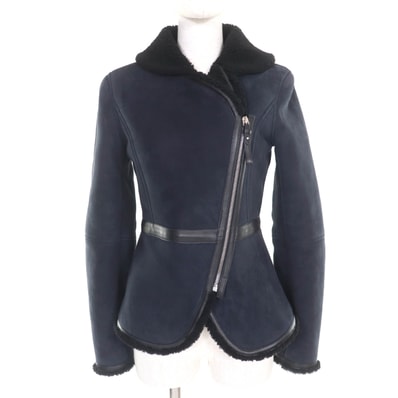 美品 エルメス
ジャケット ネイビー ブラック レディース 34