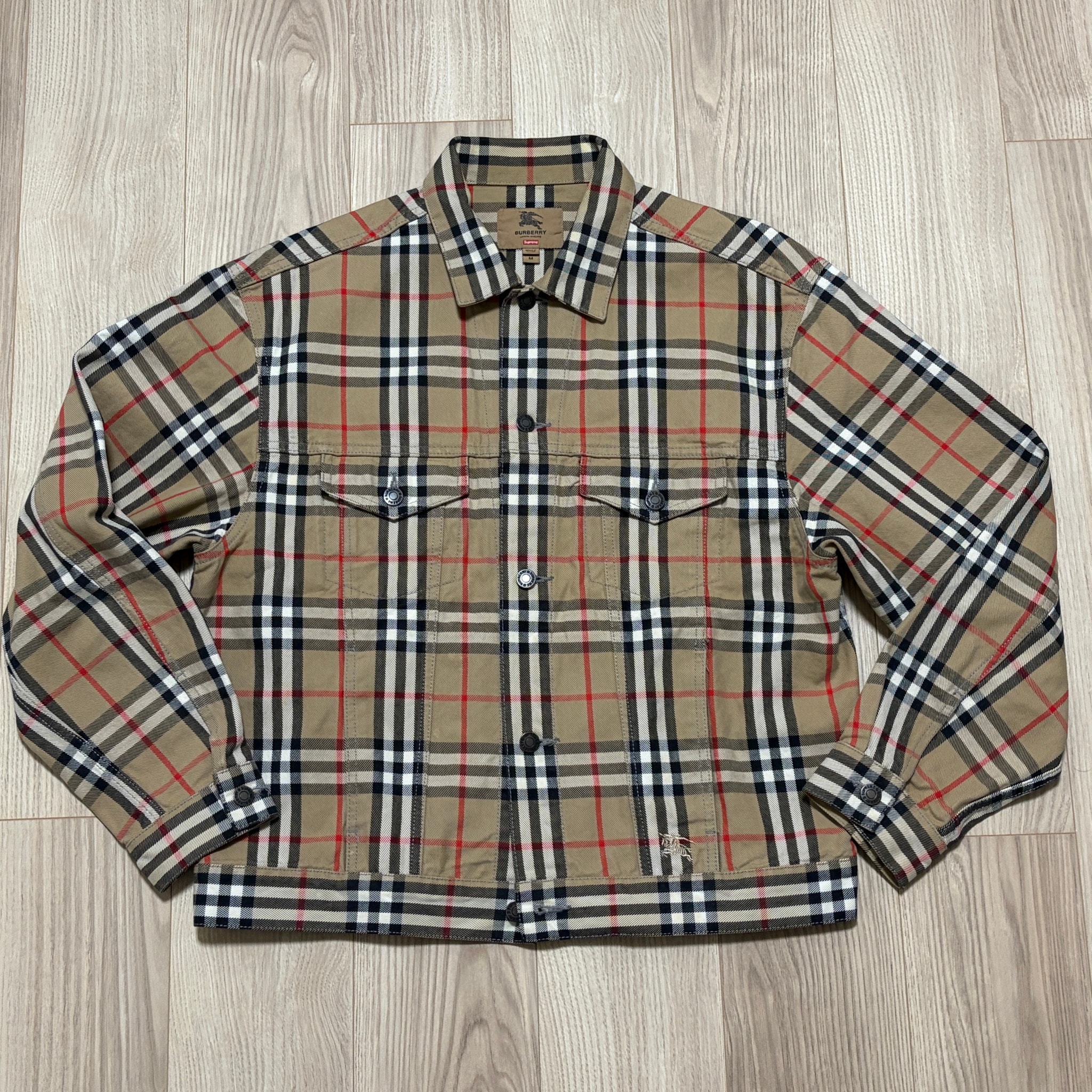 Supreme x Burberry Denim Trucker Jacket "Beige"
