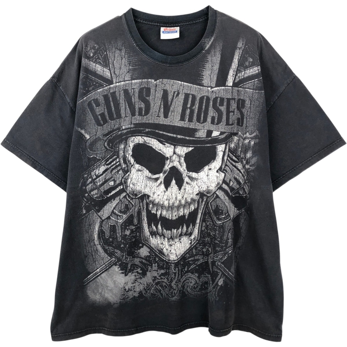 古着 ヘインズ Hanes HEAVYWEIGHT GUNS N' ROSES ガンズアンドローゼズ ドクロ柄 スカル柄 バンドTシャツ バンT メンズXXL相当/eaa637326