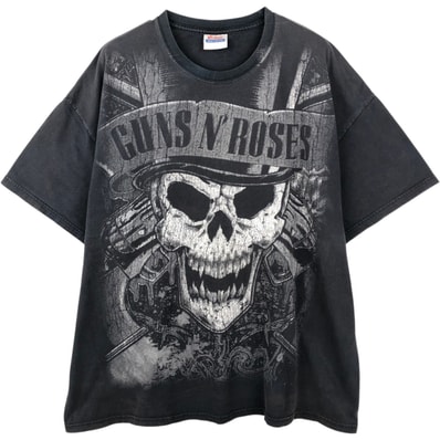 古着 ヘインズ Hanes HEAVYWEIGHT GUNS N' ROSES ガンズアンドローゼズ ドクロ柄 スカル柄 バンドTシャツ バンT メンズXXL相当/eaa637326