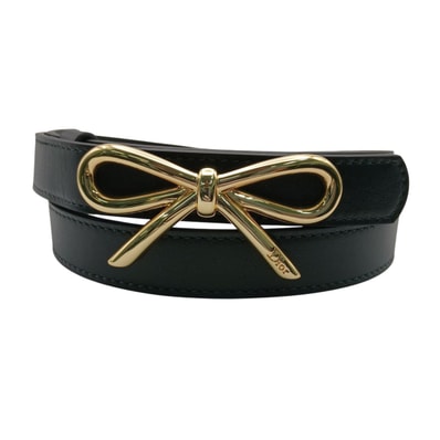 Dior ディオール Le Noeud de Dior ベルト リボン 75 ベルト B1005OGBJ_M900 レザー ブラック ゴールド金具 レディース【中古】