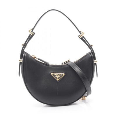 プラダ PRADA SOFT CALF アーケ ハンドバッグ バッグ レザー レディース ブラック系 1BC194_ASK_F0002_V_O 【中古】