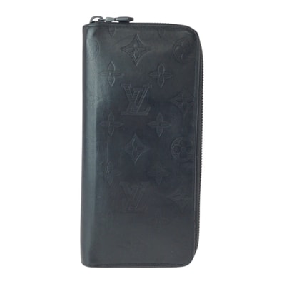 LOUIS VUITTON ルイヴィトン モノグラム シャドウ ジッピーウォレット ヴェルティカル ブラック 黒 レザー 長財布 ロングウォレット 600493 【中古】