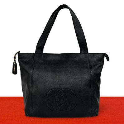CHANEL シャネル ココマーク キャビアスキン トートバッグ ブラック
335-1
