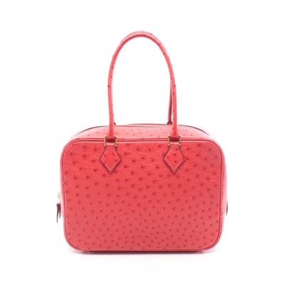 エルメス HERMES プリュム28 ルージュヴィフ ハンドバッグ バッグ オーストリッチ オーストリッチ □F刻印(2002年製造) レディース レッド系 【中古】