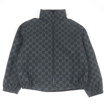 極美品 グッチ
ブルゾン GG リップストップ ナイロン リバーシブル ブラック メンズ 50 770276