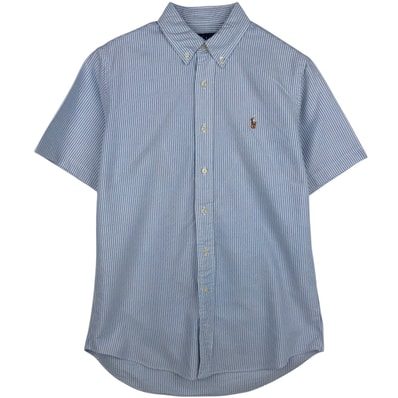 古着 ラルフローレン Ralph Lauren CUSTOM FIT 半袖 ボタンダウン ストライプシャツ メンズM相当/eaa644862