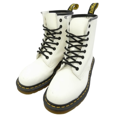 Dr.Martens ドクターマーチン 1460 8ホール レザー ショート ブーツ ホワイト系 ブラック系 UK5【中古】