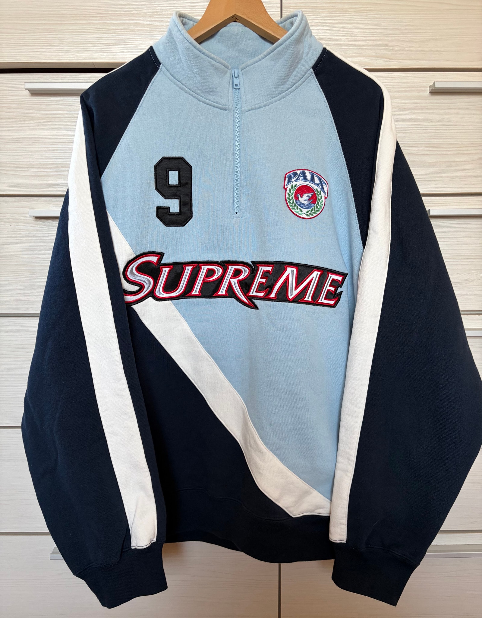 Supreme Equipe Half Zip Sweatshirt "Light Blue"