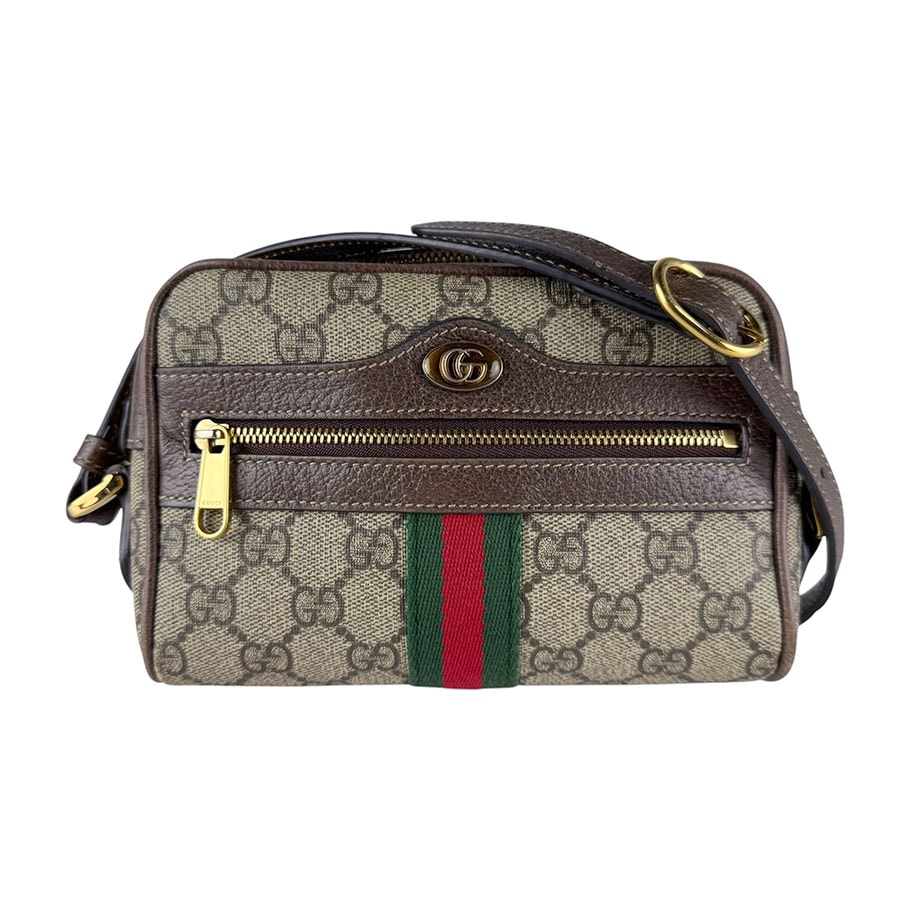 グッチ GUCCI ショルダーバッグ オフィディア GGスプリームキャンバス ブラウン レディース 517350【中古】 z10681