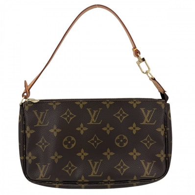 LOUIS VUITTON ルイヴィトン ハンドバッグ ポシェットアクセソワール アクセサリーポーチ ミニバッグ M51980 モノグラムキャンバス ブラウン 茶 ゴールド金具 レディース【中古品】