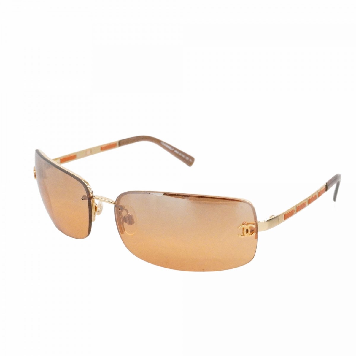 【6db0964】シャネル サングラス 4113 プラスチック ブラウン ゴールド金具【中古】レディース