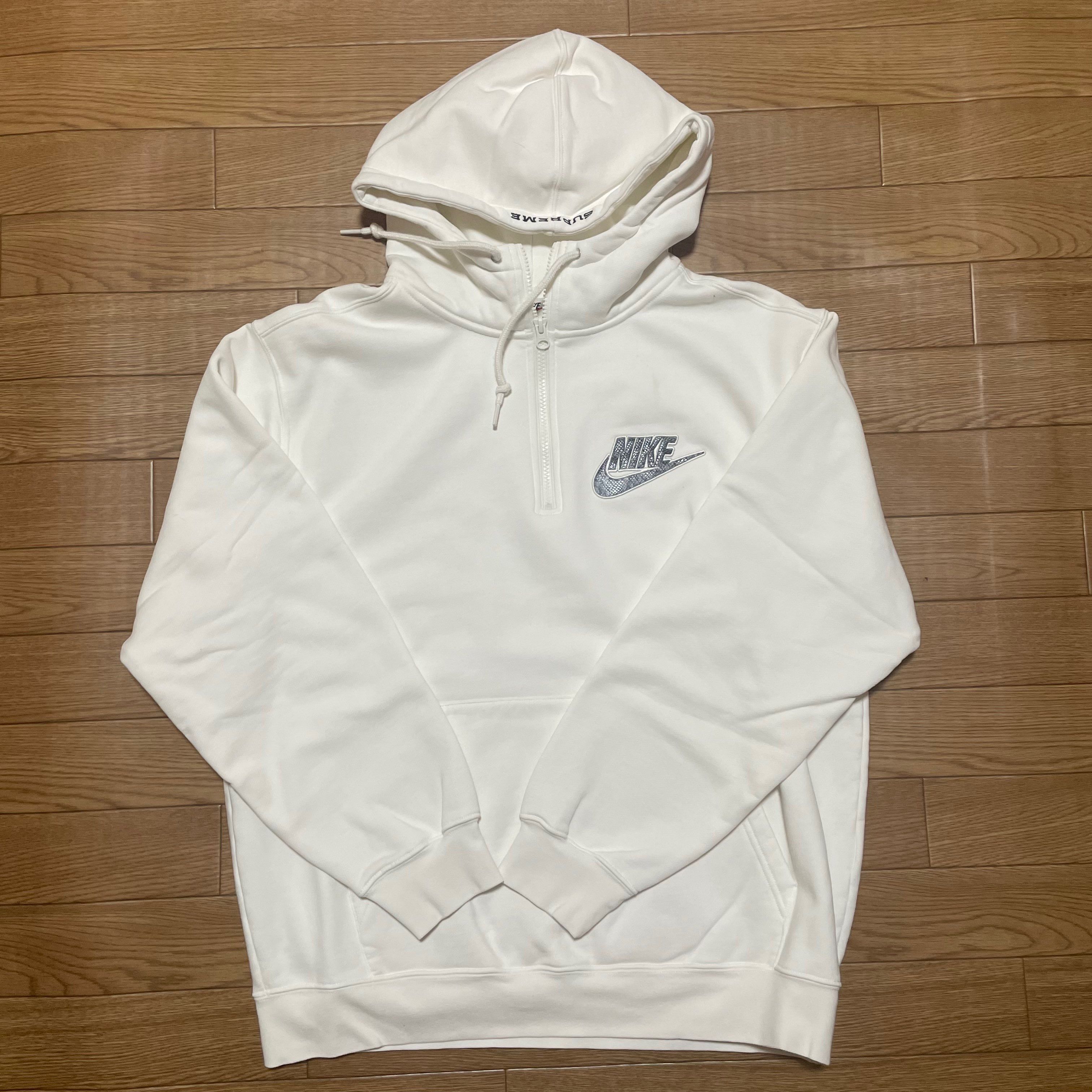 Supreme / Nike® Half Zip Hooded Sweatshirt "White"