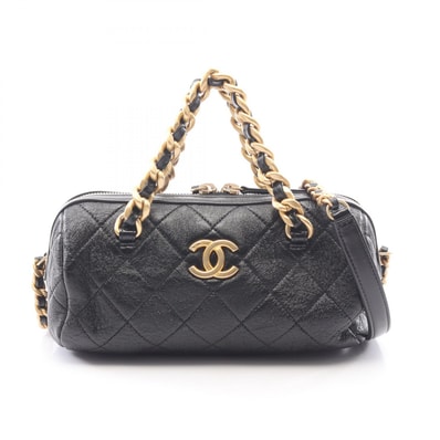 シャネル CHANEL マトラッセ ボーリングバッグ 2WAY ショルダーバッグ バッグ レザー レディース ブラック系 AS1897 【中古】