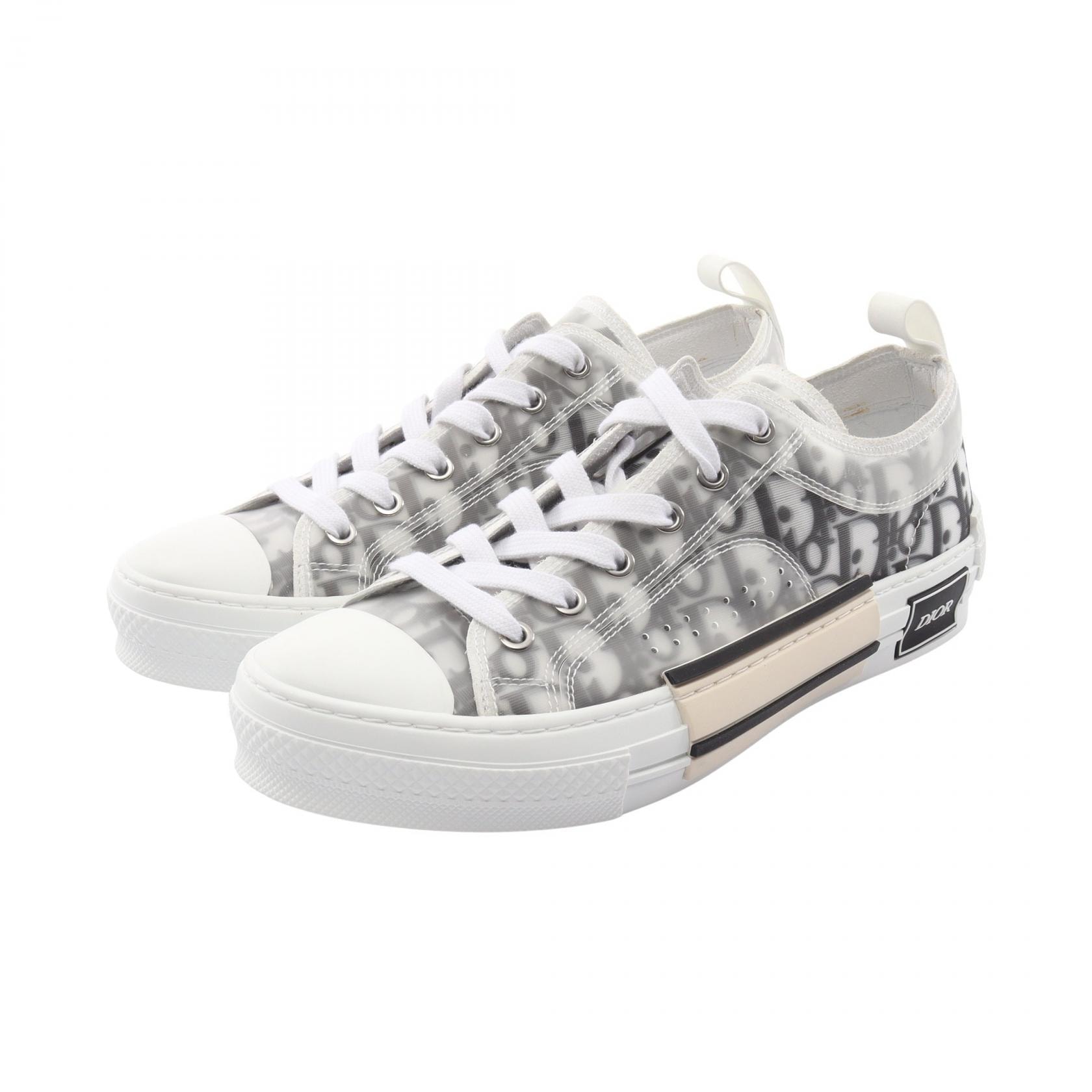 ディオール Dior B23 ロートップスニーカー オブリーク スニーカー 靴 ラバー / ファブリック メンズ ホワイト系 / ブラック系 【中古】
