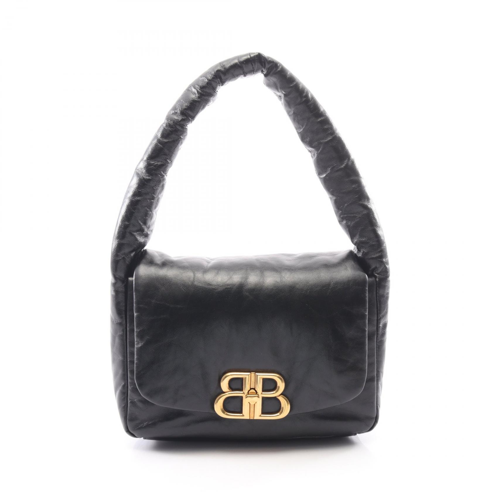 バレンシアガ BALENCIAGA モナコ スリングバッグ ショルダーバッグ バッグ レザー レディース ブラック系 787896 【中古】