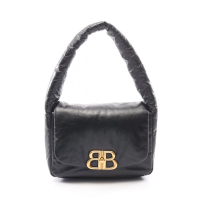 バレンシアガ BALENCIAGA モナコ スリングバッグ ショルダーバッグ バッグ レザー レディース ブラック系 787896 【中古】