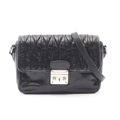 ミュウ ミュウ Miu Miu マテラッセ ショルダーバッグ バッグ レザー レディース ブラック系 【中古】