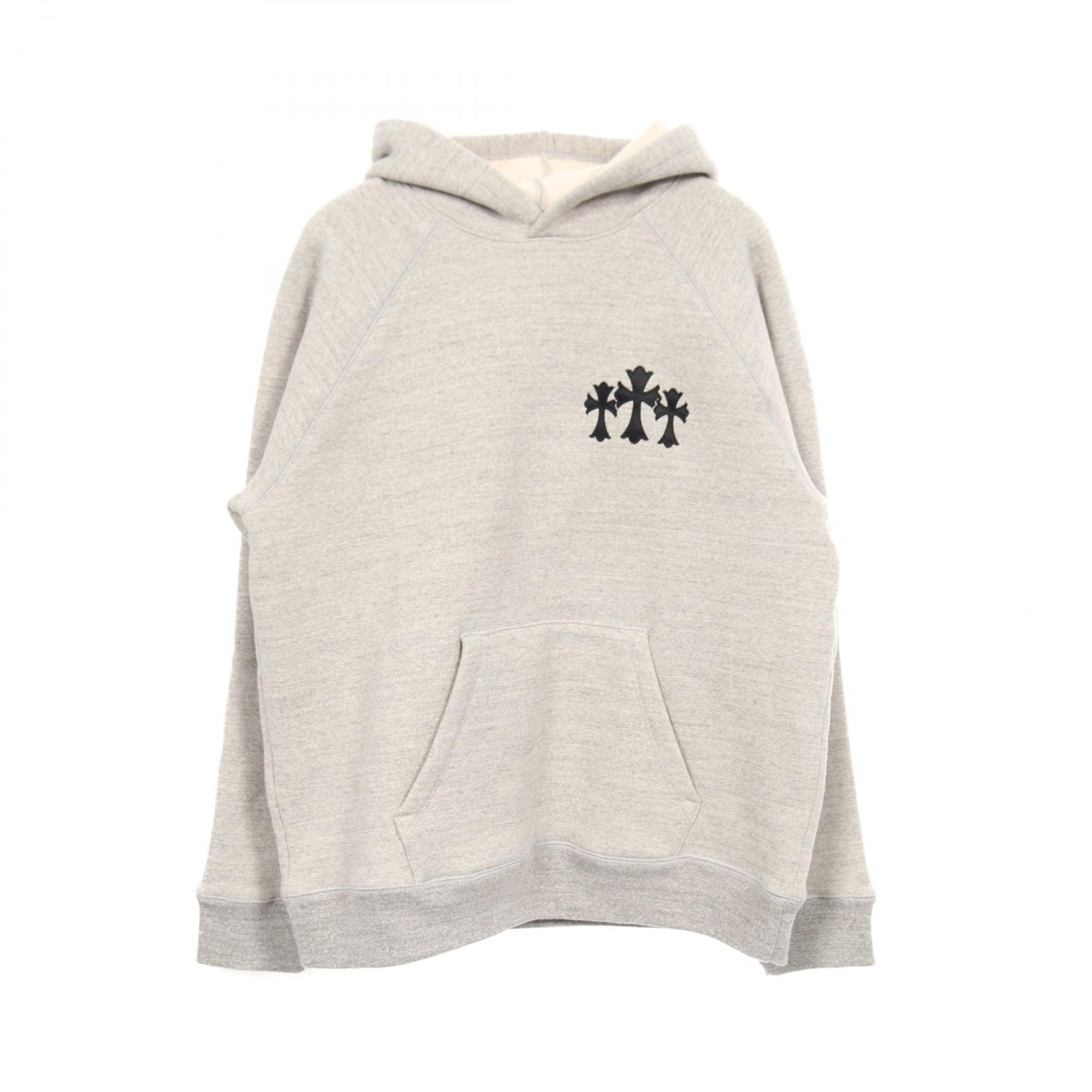 Chrome Hearts CH Logo Cemetery Cross Hoodie "Gray"